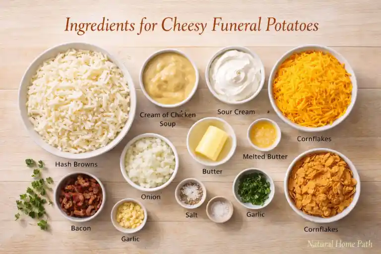 Ingredients for Cheesy Funeral Potatoes