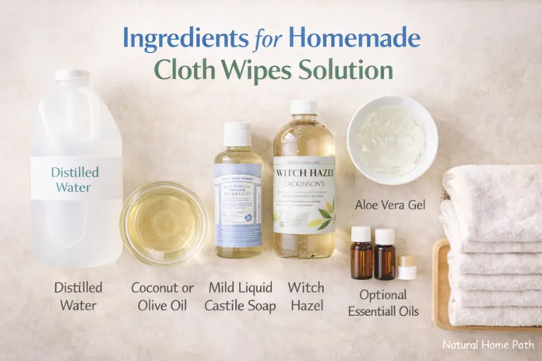 Ingredients for Homemade Cloth Wipes Solution
