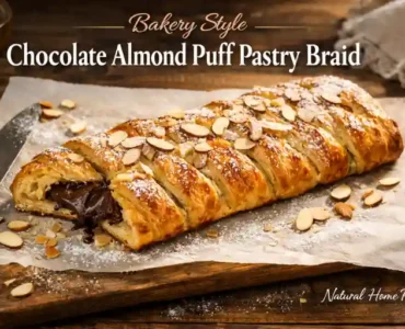 Bakery Style Chocolate Almond Puff Pastry Braid