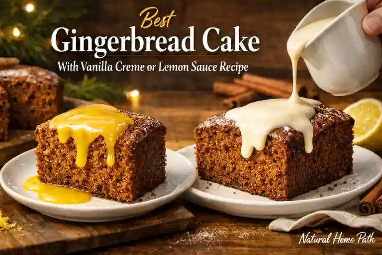 Best Gingerbread Cake With Vanilla Creme or Lemon Sauce Recipe