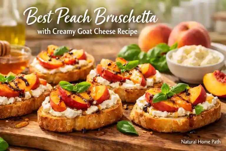 Best Peach Bruschetta with Creamy Goat Cheese Recipe