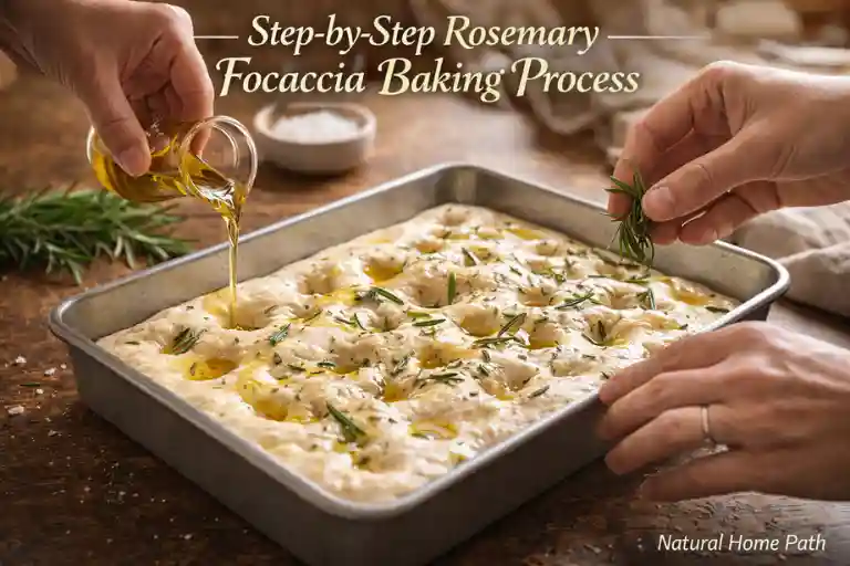 Step-by-Step Rosemary Focaccia Baking Process