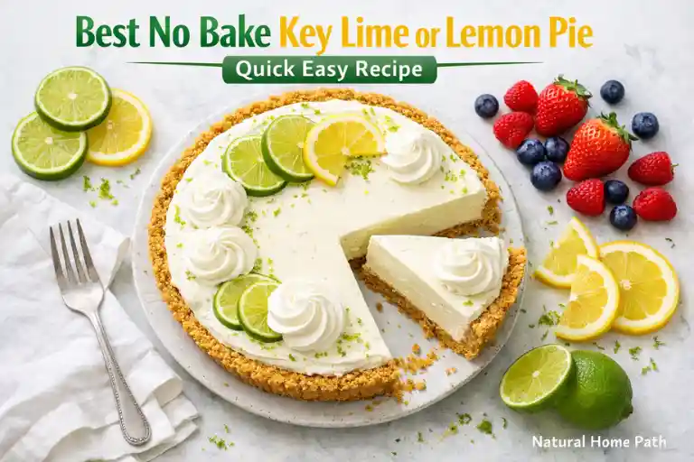 Best No Bake Key Lime or Lemon Pie Quick Easy Recipe