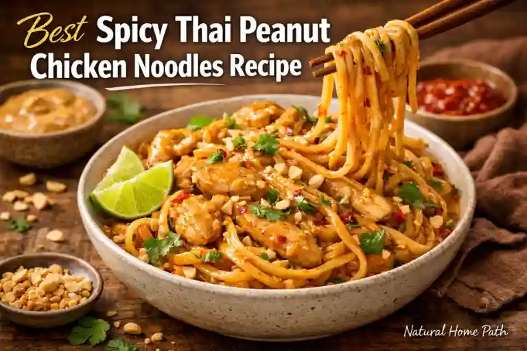 Best Spicy Thai Peanut Chicken Noodles Recipe