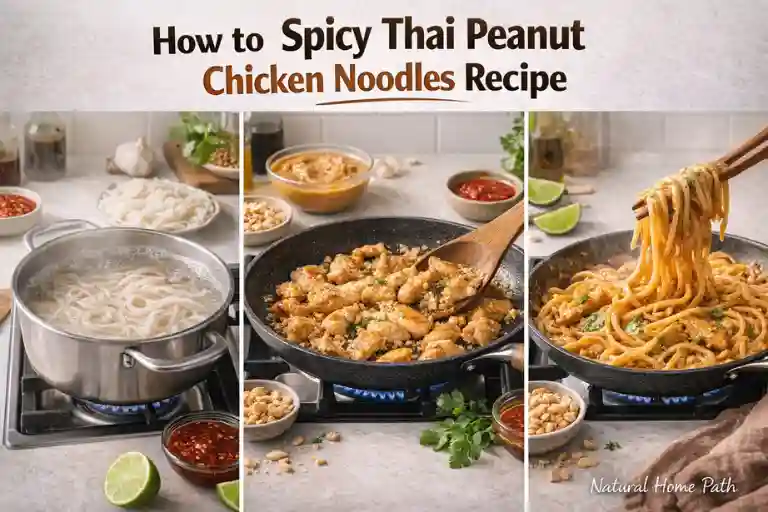 How to Make Spicy Thai Peanut Chicken Noodles