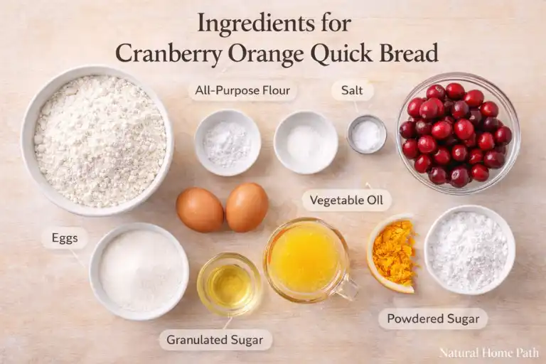 Ingredients for Cranberry Orange Quick Bread