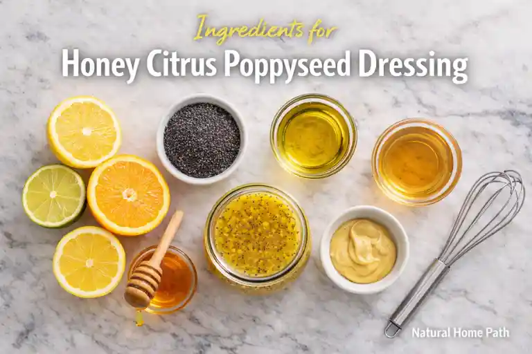 Ingredients for Honey Citrus Poppyseed Dressing