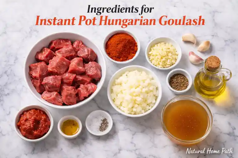 Ingredients for Instant Pot Hungarian Goulash