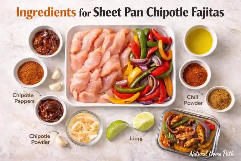 Ingredients for Sheet Pan Chipotle Fajitas