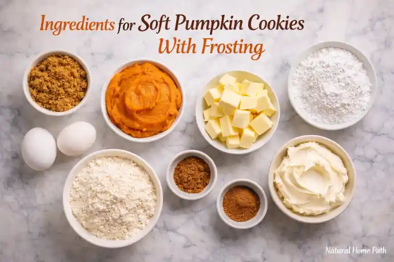 Ingredients for Soft Pumpkin Cookies With Frosting