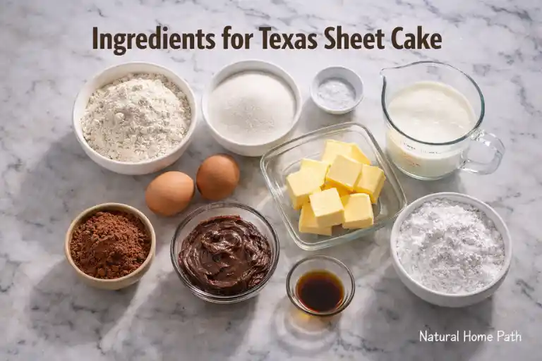 Ingredients for Texas Sheet Cake