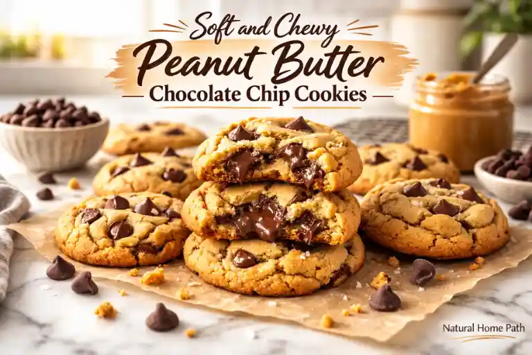 Soft and Chewy Peanut Butter Chocolate Chip Cookies
