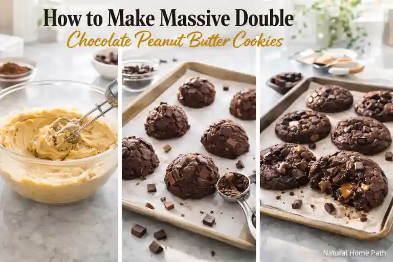 How to Make Massive Double Chocolate Peanut Butter Cookies