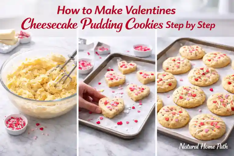 How to Make Valentines Cheesecake Pudding Cookies Step by Step