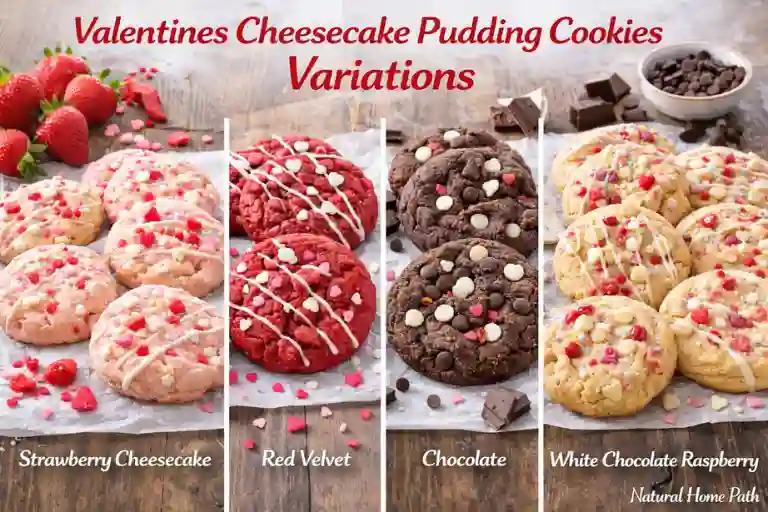 Valentines Cheesecake Pudding Cookie Variations