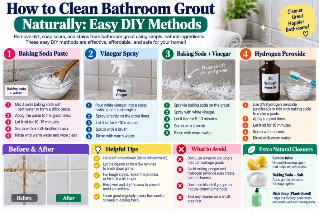 How to Clean Bathroom Grout Naturally: Easy DIY Methods