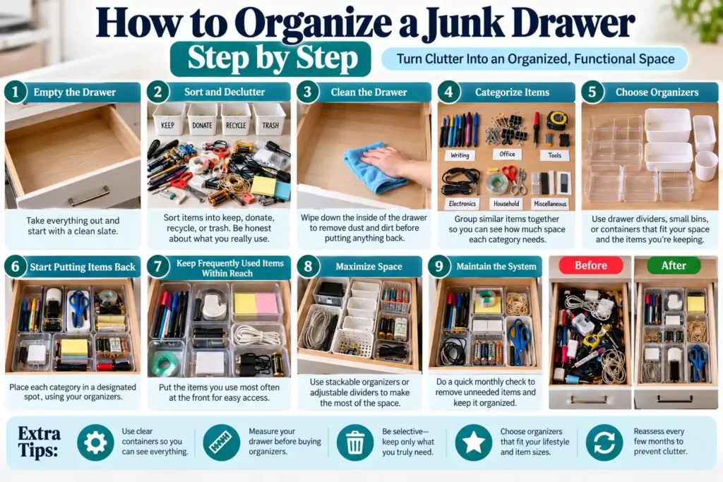 How to Organize a Junk Drawer Step by Step