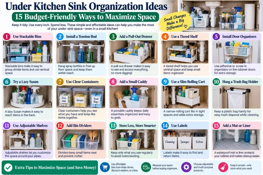 Under Kitchen Sink Organization Ideas: 15 Budget-Friendly Ways to Maximize Space